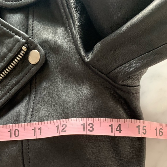 NWT Maje black leather biker jacket size 36 - Picture 7 of 9